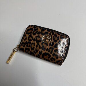 Tory Burch Cheetah Print Zip Coin Wallet